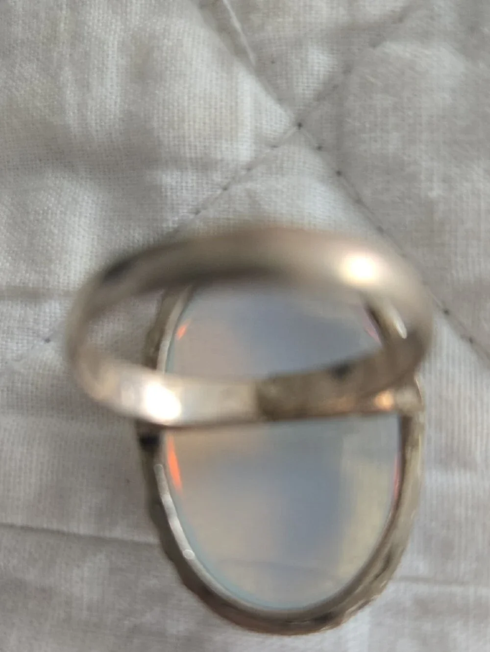 Blue Opalite Oval Cocktail Ring - SS Setting